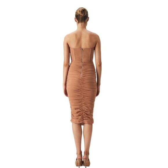 BARDOT Lithium Mesh Midi Dress In Nude Size S US4 - Picture 11 of 14